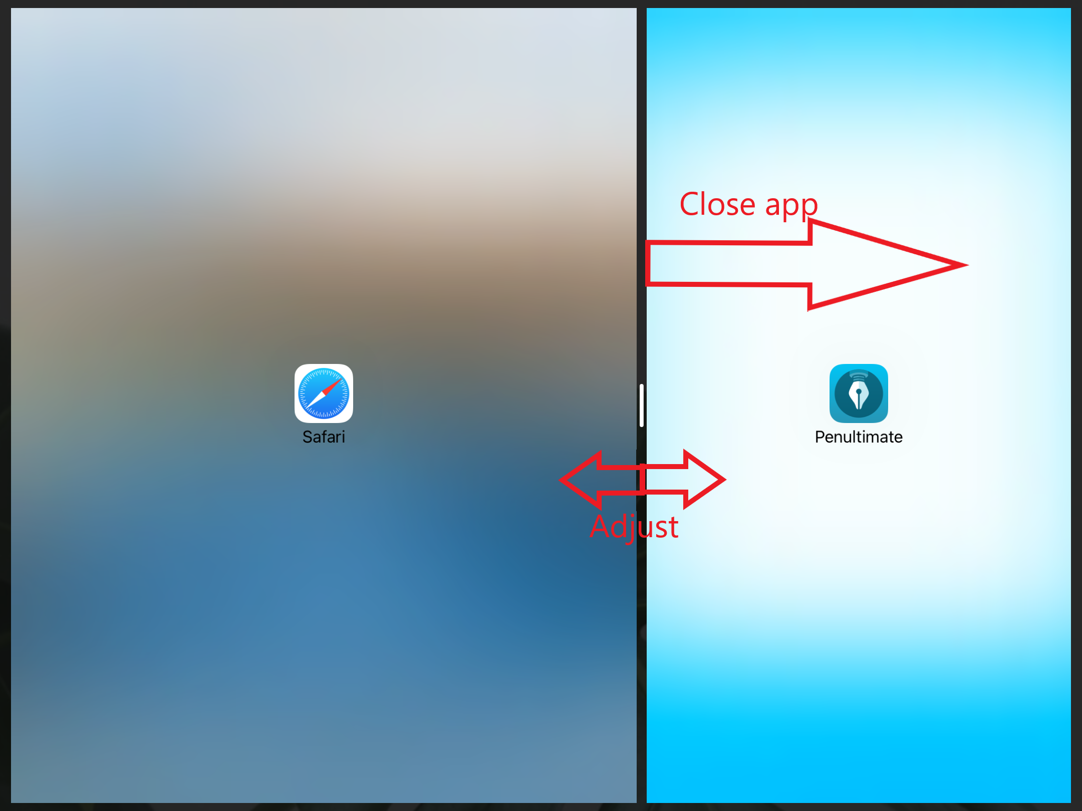 remove ipad split screen